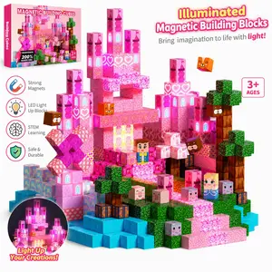 100pcs/150pcs/200pcs Magnetic Building Blocks Set, Stem Montessori Creative Toy, Suitable for Ages 3-12, Birthday Gift for Boys and Girls