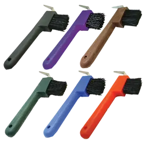 Hoof Pick with Brush / Plastic / Metal Pick / 7"