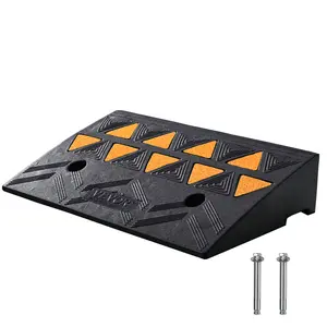 VEVOR Rubber Curb Ramp 4.25" Rise Height Sidewalk Curb Ramp,  11.8" Width 19.7" Length Driveway Ramp for Curb, 15T Heavy Duty Rubber Ramp for Forklifts, Trucks, Buses, Cars, Wheelchairs, Bikes