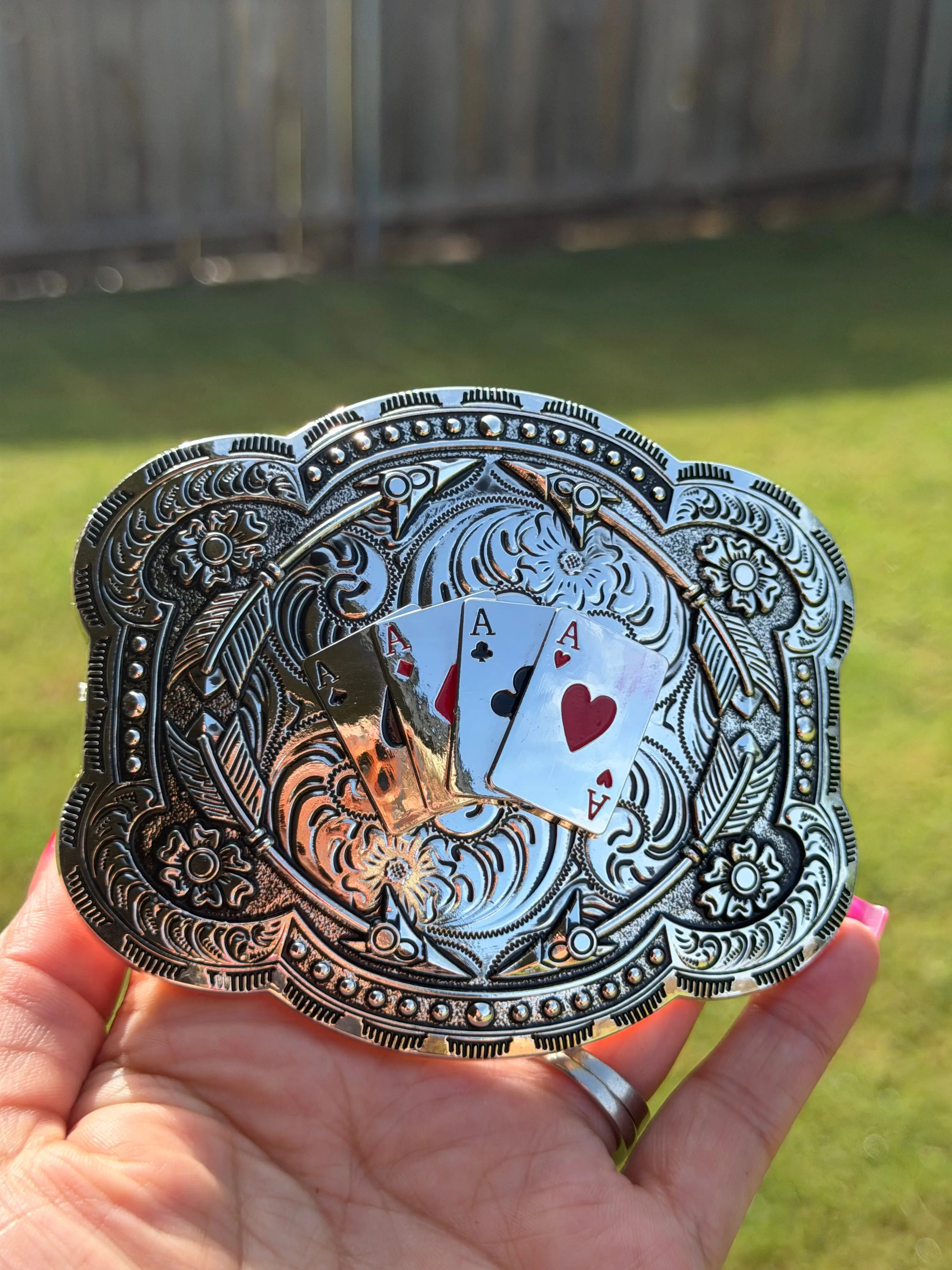 Poker Silver Belt Buckle Poker Silver Belt Buckle