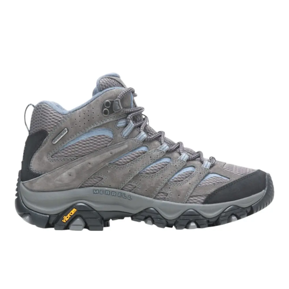 Merrell Womens Moab 3 Mid Lace Up Hiking Hiking Casual Boots Ankle Low Heel 1-2" - Grey