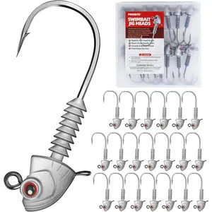 Swimbait Jig Heads, 20PCS/Box, 4 Size Options, Strong Hook & Anti-Loose Design, Ideal for Freshwater & Saltwater Fishing tackle kit tiktokshopspringglowup