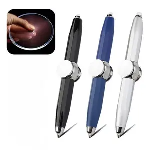 Led Fingertip Spinning Pen light up Fidget spinner Anxiety Decompression Gyro Metal Ballpoint Gyroscope Pen Writing Pens school For Kids Adults