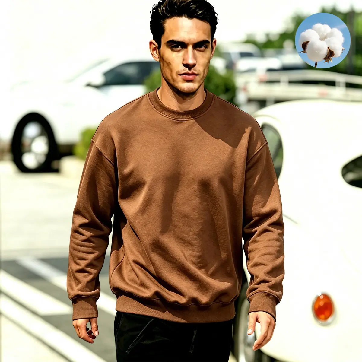 JOGWAVE JOGWAVE Men’s crewneck sweatshirt TikTok Shop Back to School long sleeves solid color cotton soft and breathable classic versatile machine washable comfortable for multiple occasions hoodies for men college clothes fashionable top streetwear Fathe