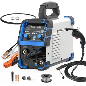 Aluminum MIG Welder 155Amp, Dual Vlotage 110V/220V 5-in-1 Welder Machine Gasless MIG/Gas MAG/Aluminum MIG/Stick/Lift TIG Welding, Multiprocess Welding Machine