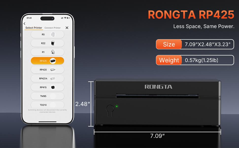 RONGTA Portable Handheld Thermal Label Printer, 4"x6" Shipping Label Included for Shipping Needs, Shipping Label Printer