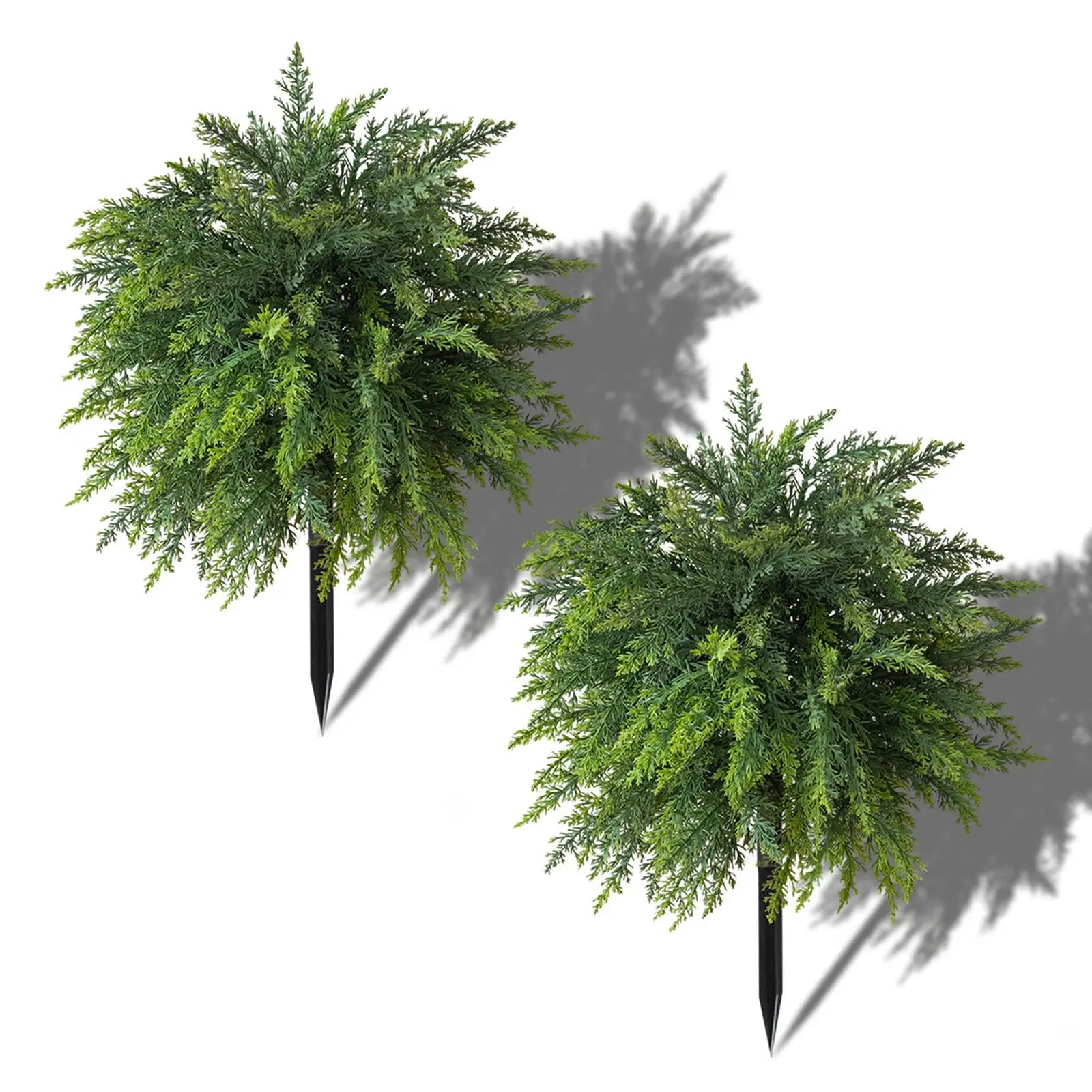 2pcs Decorative Plants Artificial Topiary Trees with Spike, UV Resistant Artificial Bushes, Artificial Fake Plants Shrubs Easter for Doorway Porch Garden Decorate Home Decor