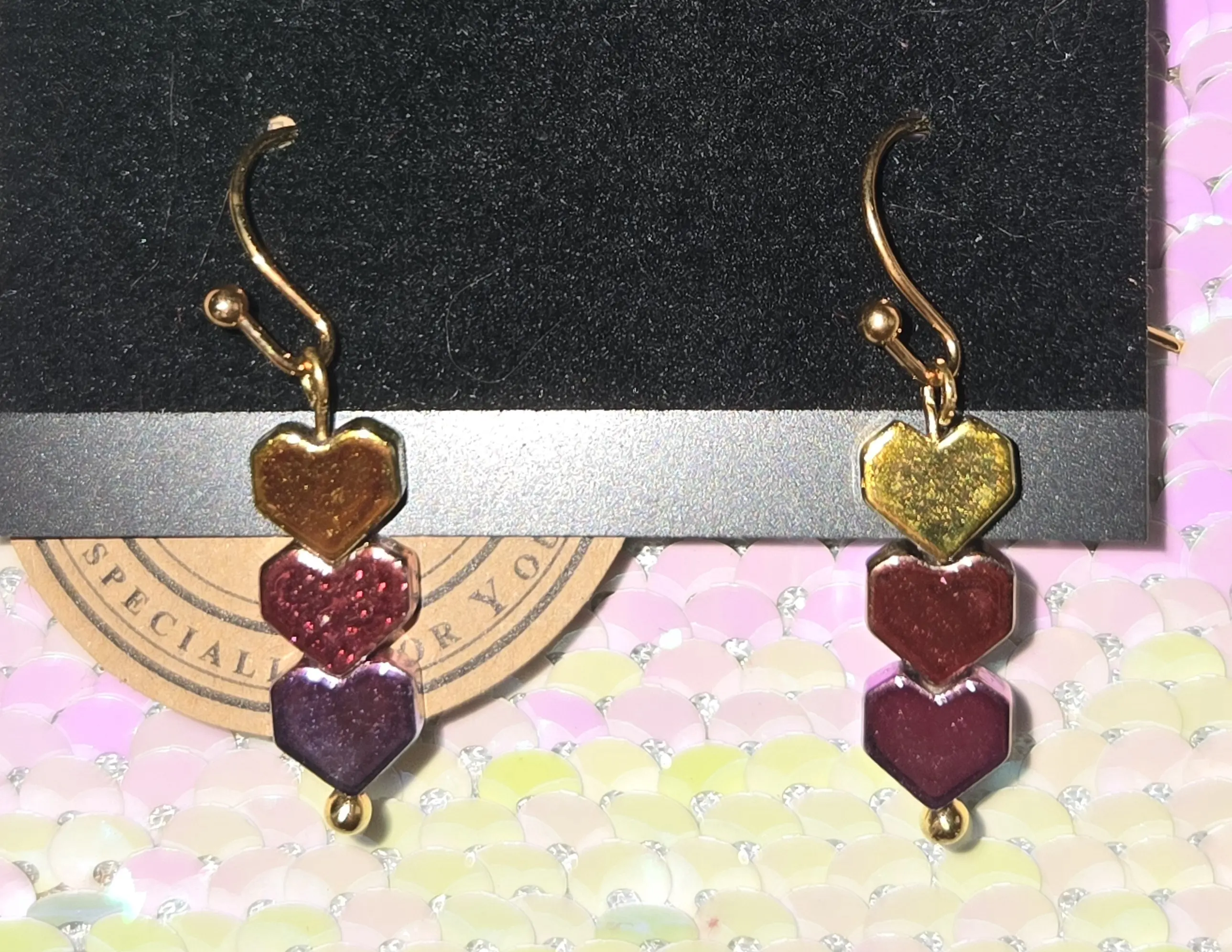 14k Gold Plated Rainbow Hematite Earrings