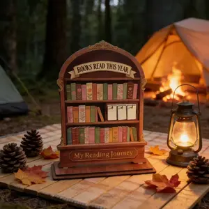 Vintage Wooden Reading Tracker | Log Up to 999 Books, Perfect Gift for Book Lovers!