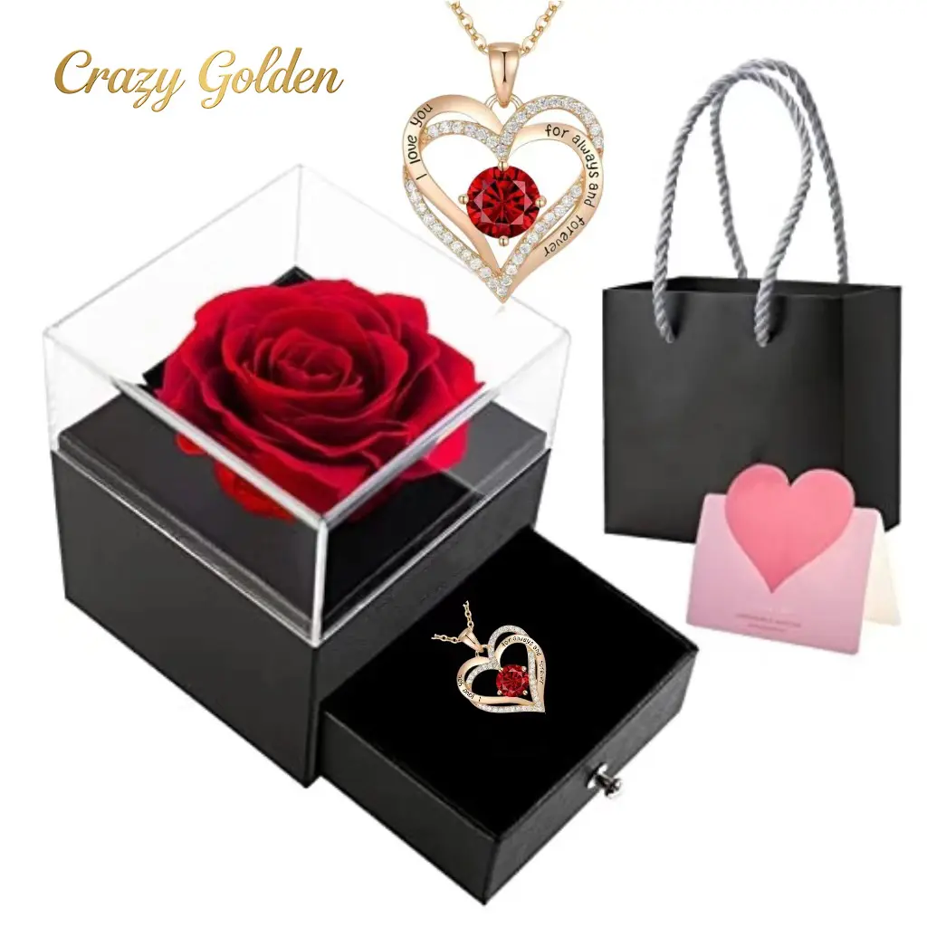 New Heart-Shaped Necklace Gift Box — Women's Versatile Double-Heart Pendant & Clavicle Chain — The Perfect Gift for Mother's Day or Valentine's Day