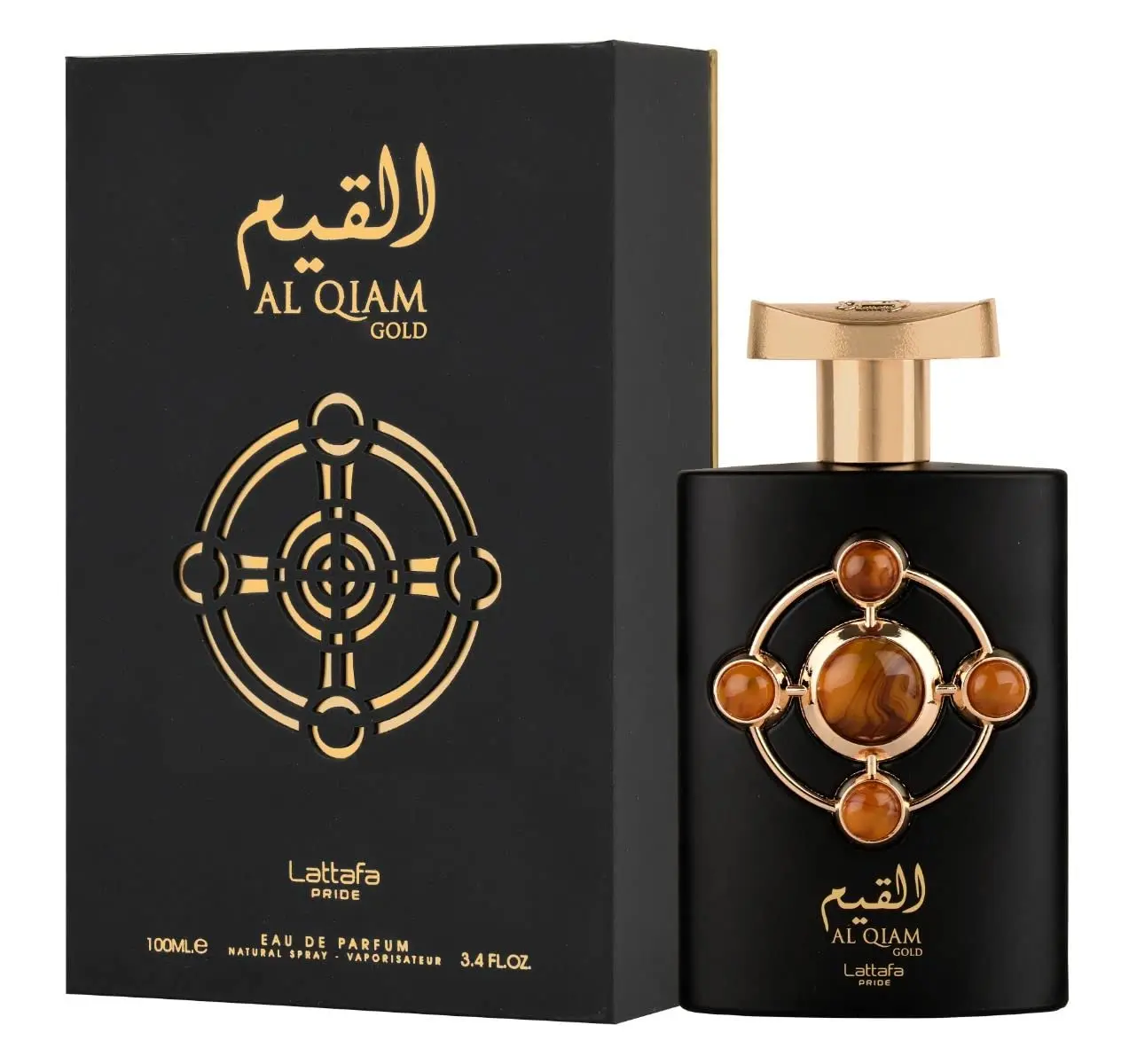 Lattafa Perfumes Al Qiam Gold for Unisex Eau de Parfum Spray 3.4 Ounce Regular Edition 100ml Natural Spray High Quality Fragrance Edp Fragrance