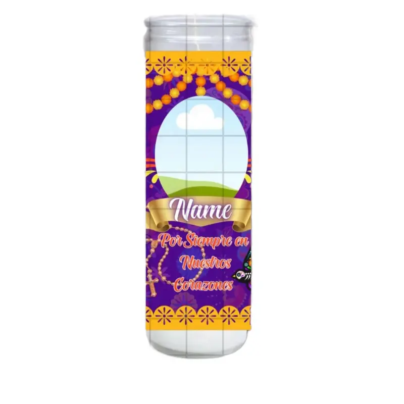 Dia de los Muertos Candles Customized with Personalized Name and Heartfelt Message for Eternal Love
