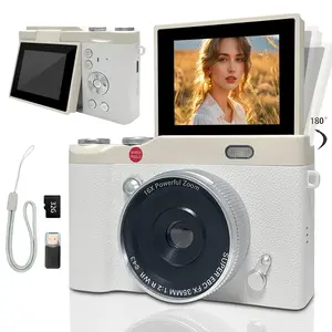 Y2K Vintage Student Camera, Pocket Camera with Memory Card, Flip Screen Portable Camera for Teens, Entry-Level Digital Camera with Filters, Portable Vlogging Camera, Rechargeable Portable Camera, Perfect for Back to School, Christmas & Thanksgiving