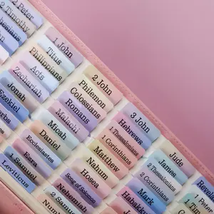 -Laminated  Tabs,  Tabs for Women and Men,  Large Print Stickers, Easy to Read and Apply, 80Chapters Labels for Easy Navigation(Nebulae Rainbow)