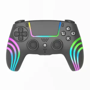 Wireless game controller for PS5/PS5 Slim/PS5 Pro/PC — RGB wireless controller featuring Hall-effect linear triggers, RGB lighting, macro remapping of back buttons, turbo function, a 1,000 mAh battery, six-axis gyroscope, vibration, and a 3.5 mm audio jac