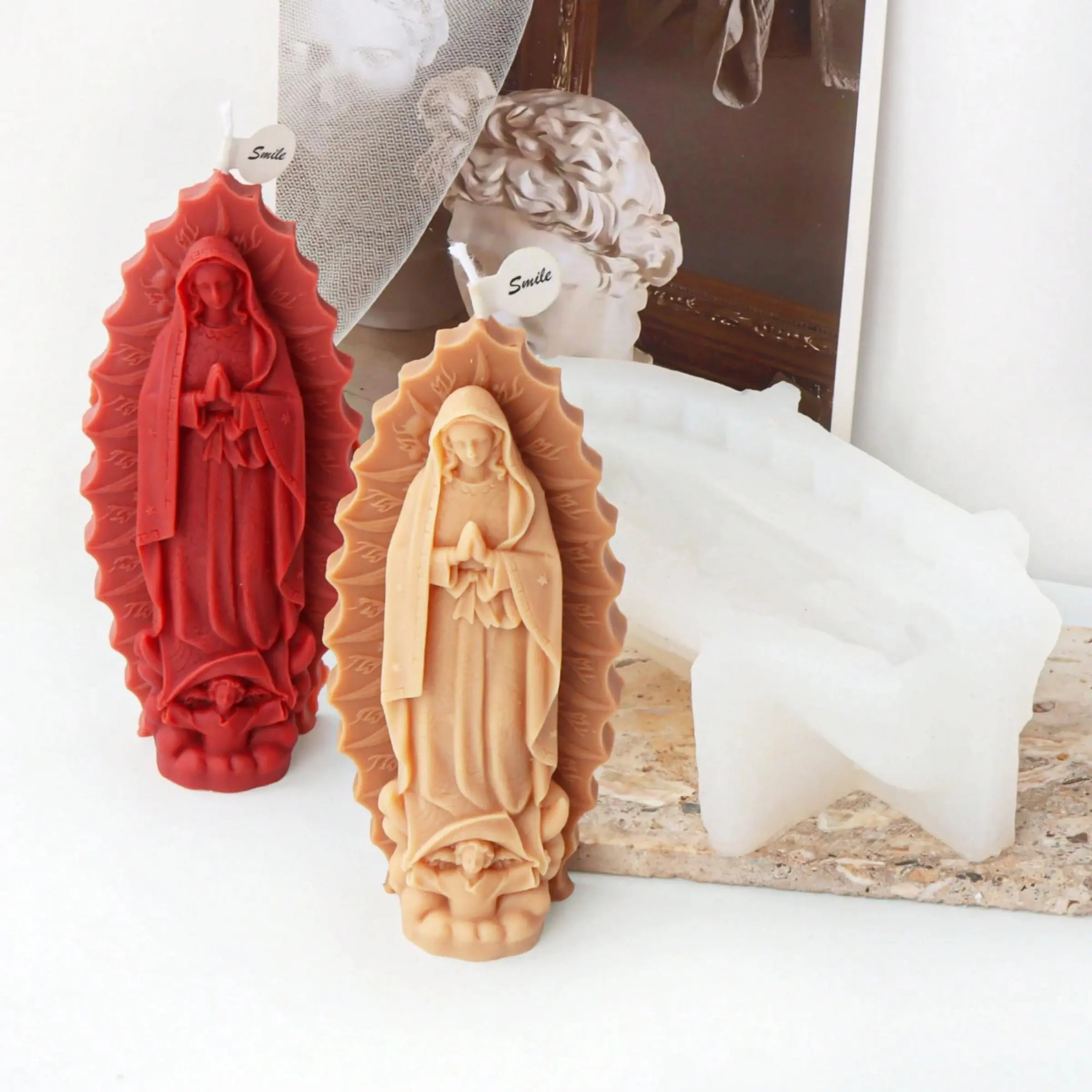 Religious Jesus Birth Mold, 1 Piece Virgin Mary Silicone Candle Mold Wax Melts, DIY Epoxy Resin Scented Candle Silicone Mold, Handmade Gypsum Decoration, Candle Making Supplies, Candle Molds For Candle Making