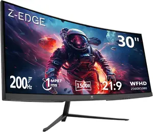 Z-EDGE 30 inch Ultrawide Gaming Monitor Curved 200Hz Refresh Rate 1ms response time Freesync WFHD VA 99%sRGB Ultra-Slim Design HDMI/DP Christmas gift