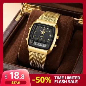 LIEBIG Couple Roman Retro Watch Dual System Dual Time Zone Waterproof Scratch Resistant Multi Functional Flexible Comfortable Day Wear Men's Women's Watches with Alarm Clock Timing Function