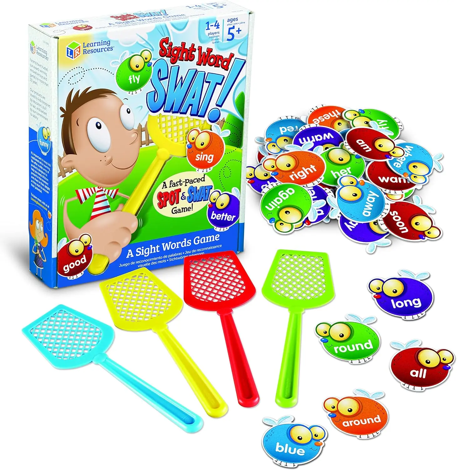 Learning Resources Sight Word Swat A Sight Words Game - Phonics Flash Cards, Board Games for Kids, Montessori Spelling , Homeschool, Classroom Must Haves, Teacher Supplies