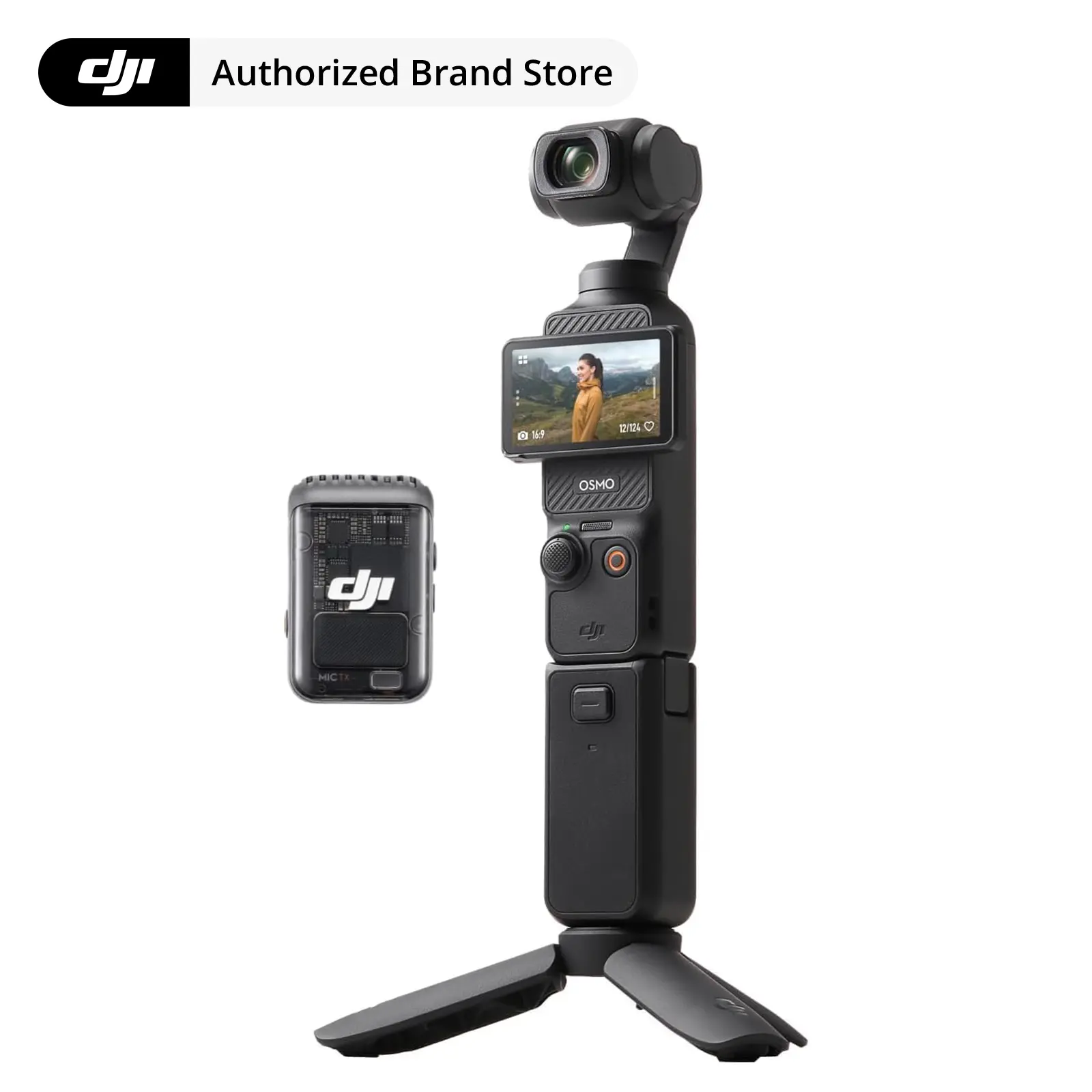 DJI Osmo Pocket 3 Creator Combo, 1'' CMOS, 4K Resolution/120fps Vlog Camera, 3-Axis Stabilization, Face/Object Tracking, Mic Included for Clear Sound, Digital Camera for YouTube