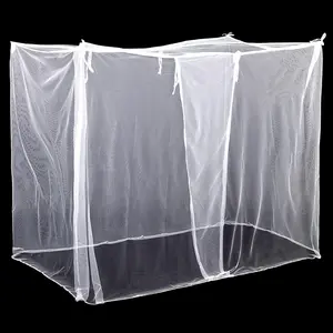 4 Corners Rectangular Mosquito Net Canopy for Bed, Suitable for Camping Home Outdoor Travel, White, 1 Opening, Size L75 X W35.5 X H60 Inch