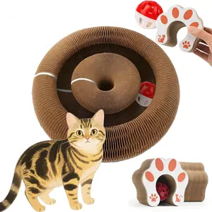 【Already have 10K favorites】Deformable Magic Cat Scratch Board  Indoor and outdoor interactive play toys for cats and dogs foldable Cat Scratcher with Bell, Durable Cat Scratching Toy Funny cat scratching toys Pet supplies Save money ckitty kurlz cat toy