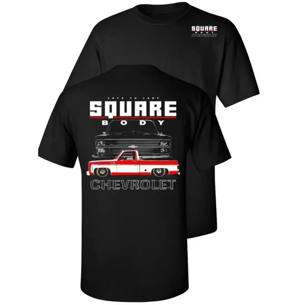 Chevy Square Body Shortleeve T-Shirt, 1973-1987 OBS Chevrolet Pickup Truck Graphic Tee, Vintage American Retro Casual T-Shirt, Unisex 100% Cotton Embroidered Top for Lovers, Streetwear Crew Neck Sweatshirt, Shortsleeve, Vintage T-Shirts