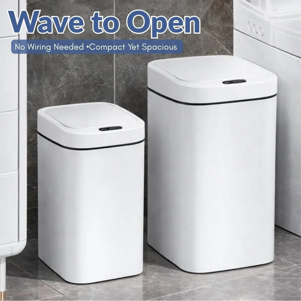 Motion Sensor Trash Can, Automatic Touchless Garbage Bin - 3.17gal/3.7gal/4.23gal Smart Lid with Wave to Open, Odor Lock & Quiet Close, Battery Powered for Kitchen, Bathroom, Office