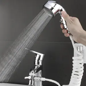 Universal Sink Sprayer with Hose, Handheld Faucet Adapter with Water Saving Switch, Ideal for Kitchen Sinks, Pet Bathrooms, Showers, Cleaning, Handheld Shower Heads, Handheld Shower Attachment