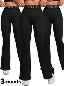 Women's High-Waisted Sporty Leggings, Tight-Fit Woven Fabric, All-Season Comfortable Workout Pants, Breathable Quick-Dry Gym Wear, Gym Sportswear Bottoms, Activewear
