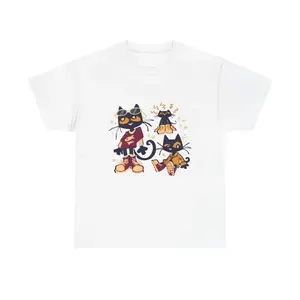Pete the Cat Cartoon Funny T-Shirt, 100% Cotton Funny Hip Hop Style Cat Casual Tee, Retro Streetwear Top for Men Women, Cat Lover & Pet Owner Gift Shirt，Casual Cotton Crewneck Shortsleeve T-shirt