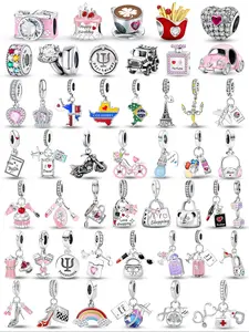 Life & Travel Themed Beaded Pendant Charms, DIY Pendants, Fashionable DIY Jewelry Making Accessories for Bracelet & Necklace, Trendy All-match & Exquisite DIY Jewelry for Birthday Gift