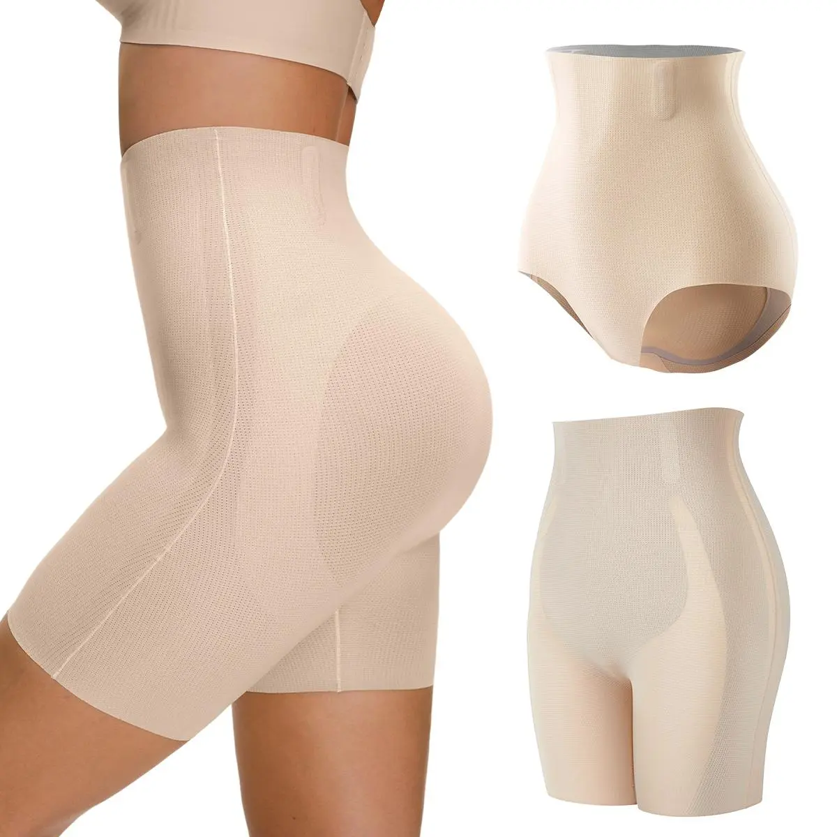 LUCKMEEY Tummy Control Shapewear Shorts for Women High Waist Body Shaper Seamless Design with Built-in Gusset Machine Washable Faja Body Shaper Springtok Outdoorfun Fabric Basic Minimalist Skin