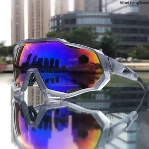 Polarized UV400 Cycling Sunglasses for Men Women, Windproof Anti Glare Sports Eyewear for Road Mountain Bike Riding Running Fishing Outdoor Activities