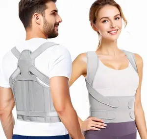 Fully Adjustable Back Support Strap with 4 Durable Support Bars, Breathable Skin-Friendly Posture Brace for All Body Types, Perfect for Daily Sitting & Standing