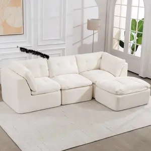 Modular Sectional Sofa Modern L-Shaped Sofa 4-Seater Cloud Couch for Living Room