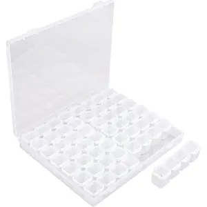 56 Grids Clear Plastic Organizer Box,   Storage Container with Dividers, Bead Organizer Earrings Storage Box Seeds Craft Organizer Screw Tool Boxes for Small Parts