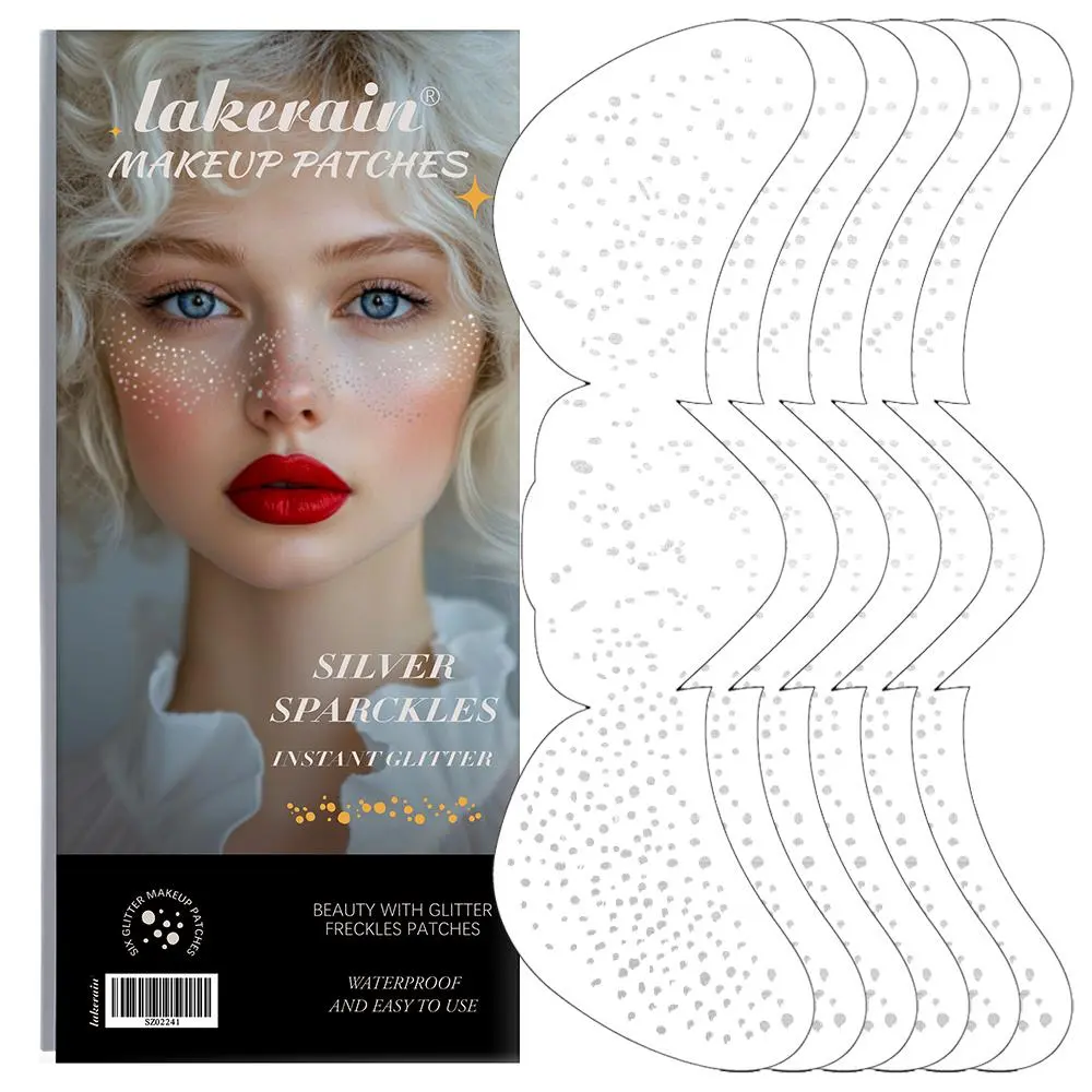 Glitter Makeup Stickers, 6 Counts/set Waterproof Makeup Glitter Patches, Face Glitter Makeup Stickers, Makeup Accessories for Women & Girls, Cosmetic, Sparkling Glitter, Sparkly Shimmer, High Quality Glitter, Glam Pack Glitter