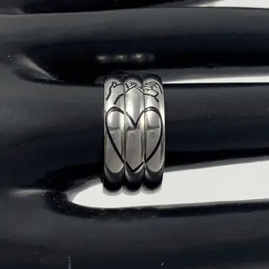 3pcs Pinky Promise Best Friend Matching Heart Rings