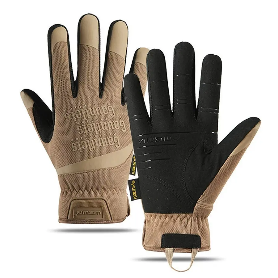 Desert Tan Full Finger Tactical Gloves, Breathable All-Season Touchscreen for Hunting, Shooting & Cycling, Multi Purpose Glove, Outdoor, Biking