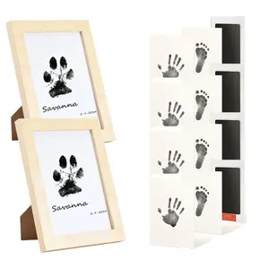 4-Pcs Paw Print Kit + 2 Photo Frames, Mess-Free Paw Print Ink Pad for Dogs & Cats,  Clean Touch Ink Pad, Dog Paw And Nose Print Kit, Keepsake Gift For Pet Dogs And Cats, Memorial Gift For Pets,Pet Paw Print Memory Keepsake imprint card tiktokshopspringglo