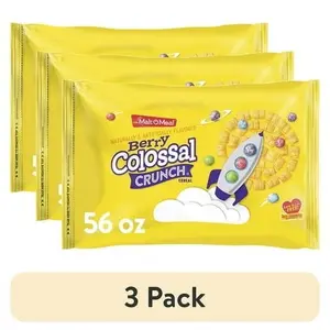 (3 pack) Malt-O-Meal Berry Colossal Crunch Breakfast Cereal, Crunchy