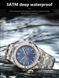 Poedagar luxury casual men's watch waterproof Luminous Analog Watch date men's watch stainless steel fashionable quartz watch suitable for daily wear, a birthday gift for boyfriend