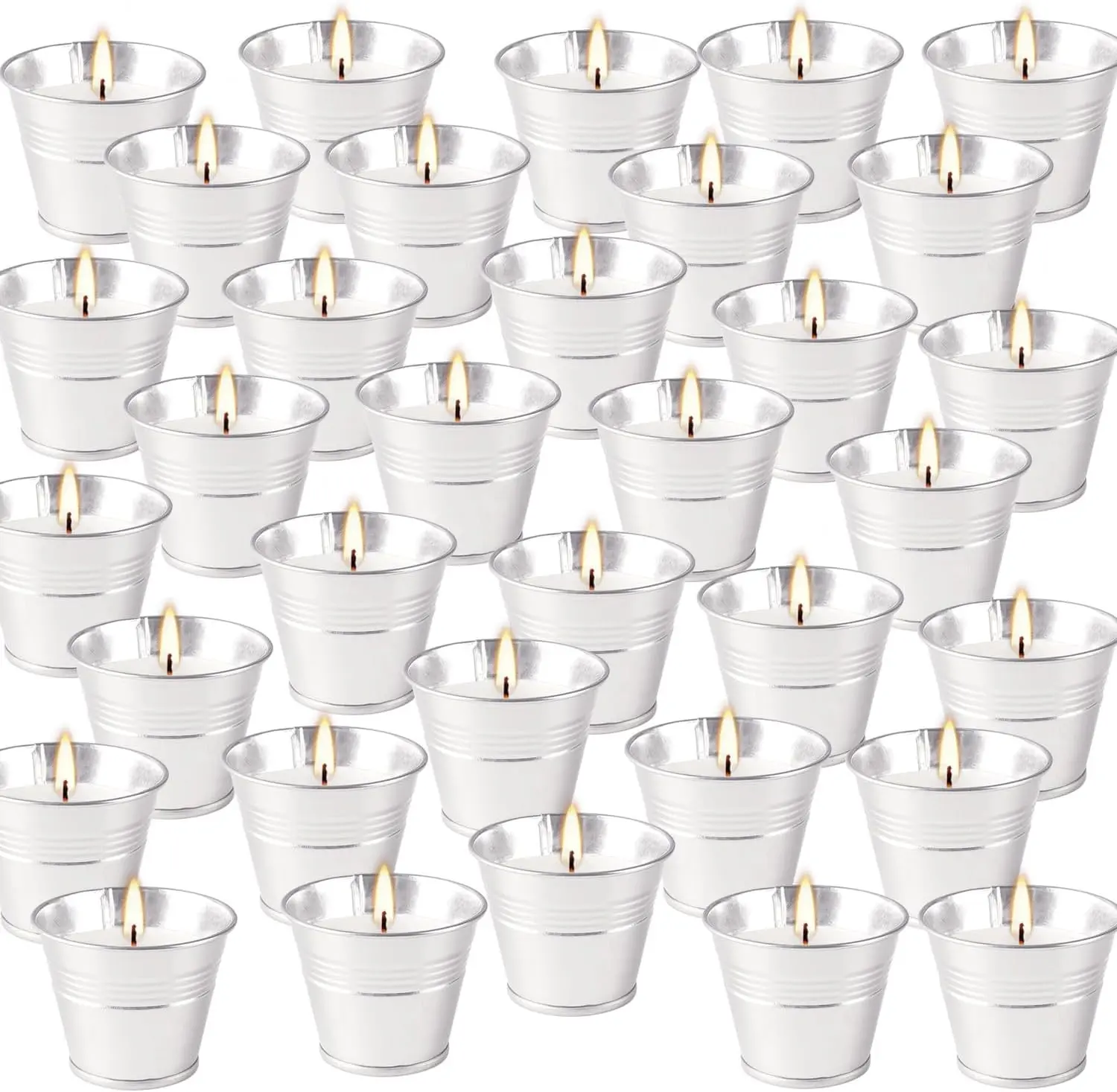 Outdoors Citronella Candles 32Pack - Garden Citronella Scented Candles, Long Burning, 2 oz Small Tin Candles Gift Sets for Home Patio Yard Indoors, Balcony, Camping BBQ & Summer Parties.