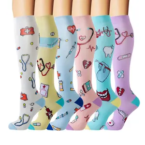 MhzyCaus 6 Pairs All-Season Compression Calf Socks – Quick-Dry, Breathable, Anti-Odor, Anti-Slip Sports Socks for Men & Women, Running, Hiking, Gym, Yoga, Daily Wear