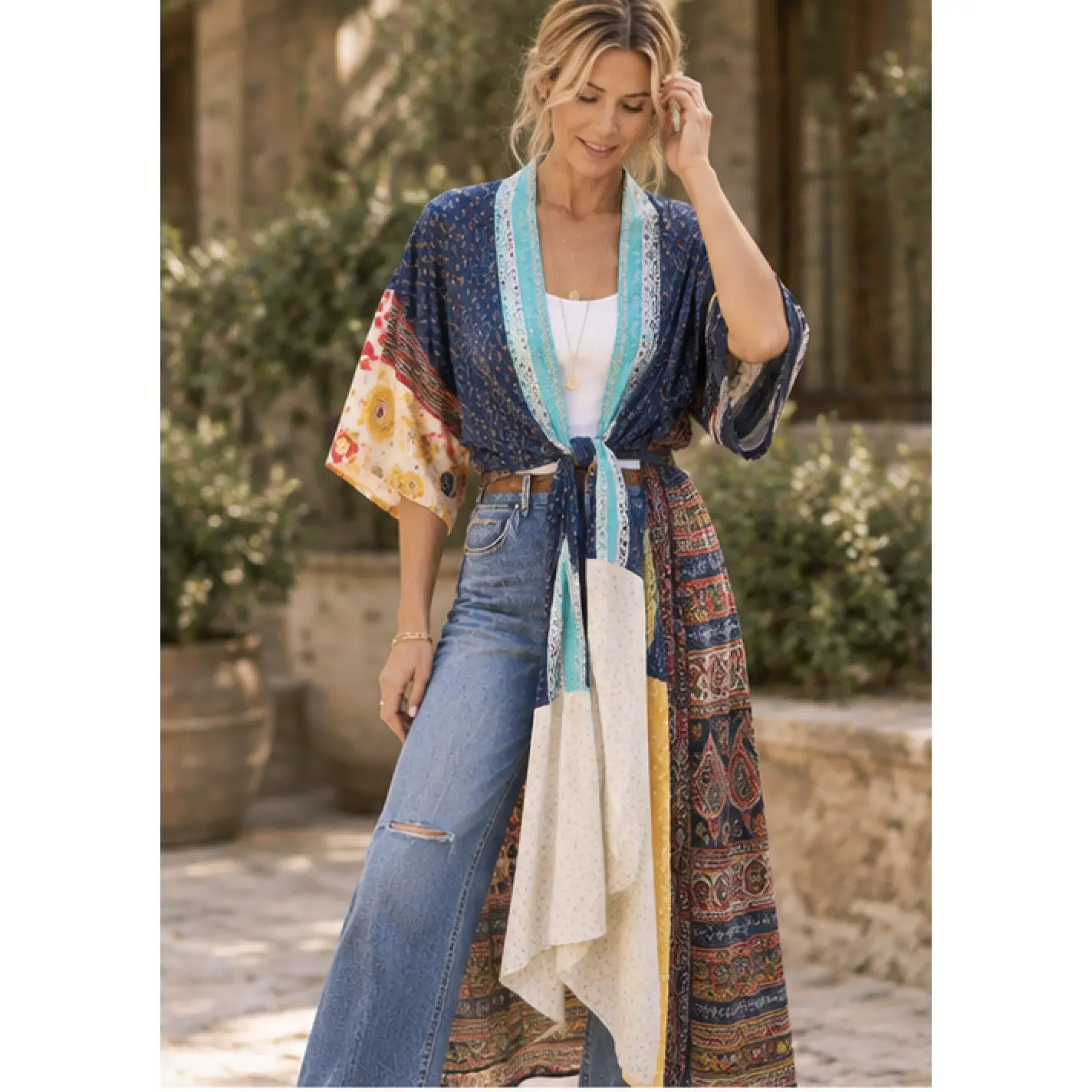 Wanderlust Recycled Silk Duster — True North - One of a Kind