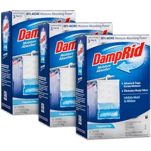 Damp Rid  Bag  Absorbers for Closet - Humidity Absorber & Odor Eliminator,  Bags 3 Pack (15.4 oz Each),  Free-  Packaging