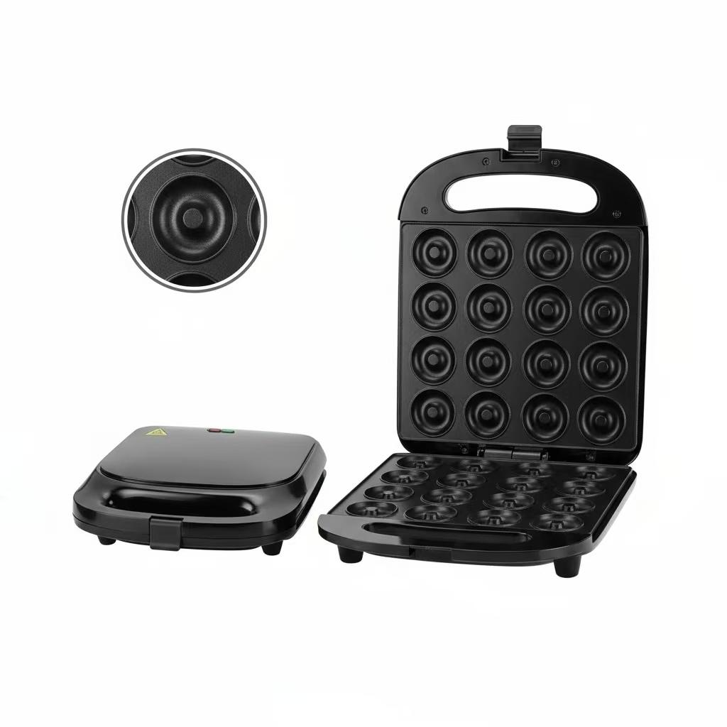 Mini Donut Maker – Electric donut maker, non-stick, heats up quickly, easy for home and restaurant use, perfect for - kid-friendly baking dessert snacks - adult cooking activities, easy baking gifts - non-stick surface makes 16 donuts at once