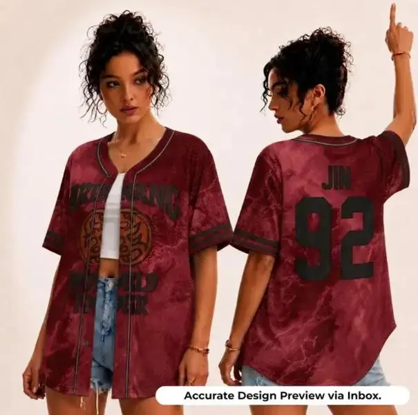 Custom Kpop Group Style Baseball Jersey – Custom Idol Fan Shirt, Concert Outfit, Korean Music Streetwear Top for Fans