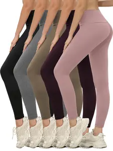 Y   5 Pack Super Soft Leggings for Women, High Waisted Tummy Control No See Through Workout Yoga Running Pants Leggings #mothersdaygift
